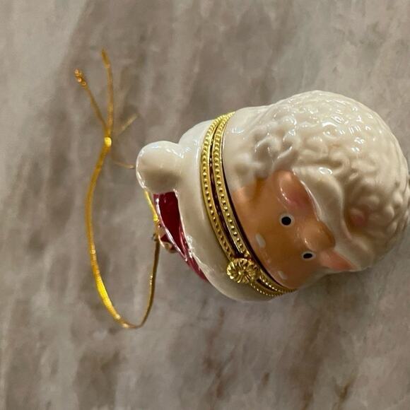Santa Claus ceramic trinket box Christmas ornament - Picture 7 of 11